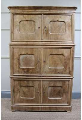 Placard Antique en Noyer Blanchi, Danemark, 1860s