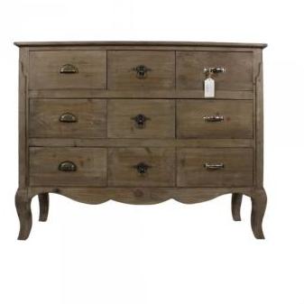 MEUBLE BAS RANGEMENT BOIS 9 TIROIRS 121x40x94cm MEUBLE BAS RANGEMENT BOIS