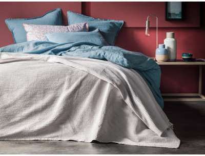 Plaid Coton Galet Simplement Plisse 130x260 cm