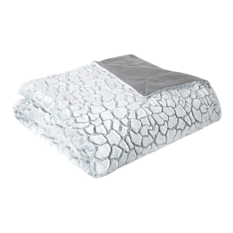 Plaid fausse fourrure Stone Gris 125 x 150 cm