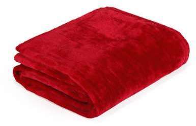 Plaid imitation fourrure 180x220cm rouge Rouge