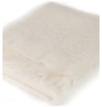 Plaid Mohair Blanc Cassé Naturel Luxe 140 X 180 cm