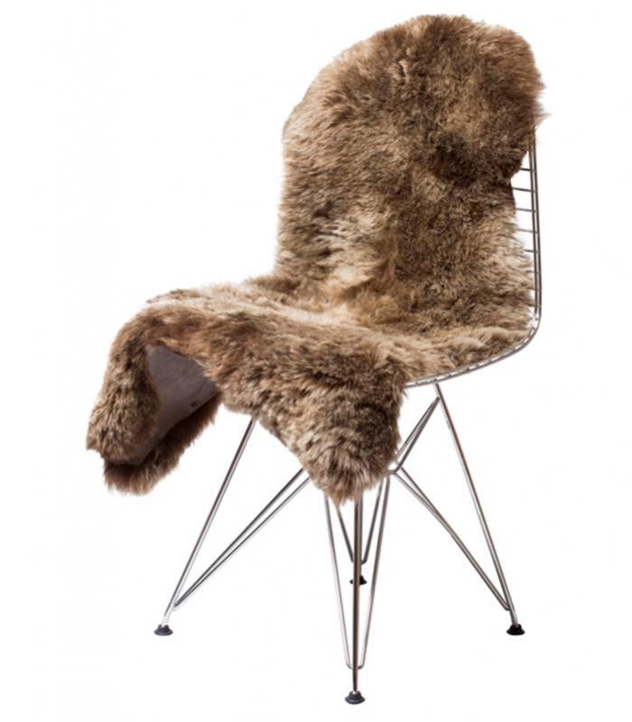 Peau de Mouton Islandais Marron Poils Longs