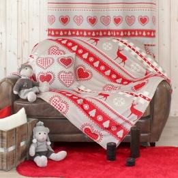 Plaid polaire Montagne Rouge
