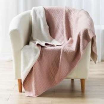 Plaid doux (150 cm) Sherpa tricoline Rose Plaid doux (150 cm) Sherpa