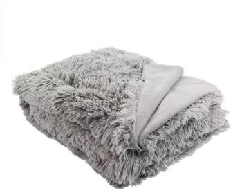 Plaid fausse fourrure (160 cm) Marmotte Gris clair Plaid fausse fourrure (160