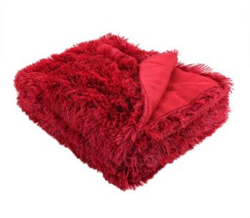 Plaid fausse fourrure (160 cm) Marmotte Rouge Plaid fausse fourrure (160