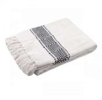 Plaid en coton (150 cm) Valdavia Losange Blanc