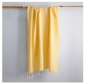 Fouta en coton uni (180 cm) Filao - Jaune