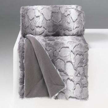Plaid Gris Imitation Fourrure Sibérie 127x152 Plaid Gris Imitation Fourrure