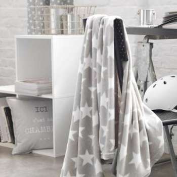 Plaid fausse fourrure Star Gris 125 x 150 cm