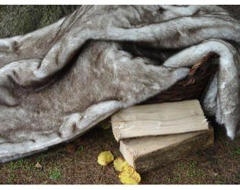 Plaid fausse fourrure beige 140x180cm SWEET HOME