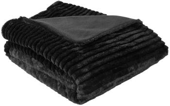 Plaid fausse fourrure Loup Noir 130 x 150 cm