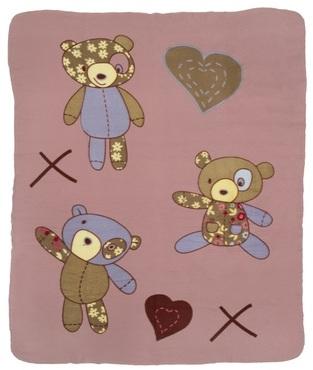 Plaid polaire rose 130x150cm NOUNOURS