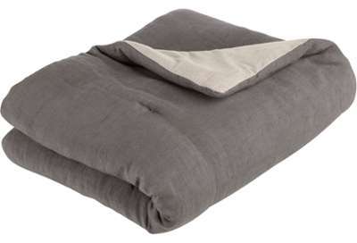 Edredon en lin et coton gris 180x100cm Edredon en lin et coton gris