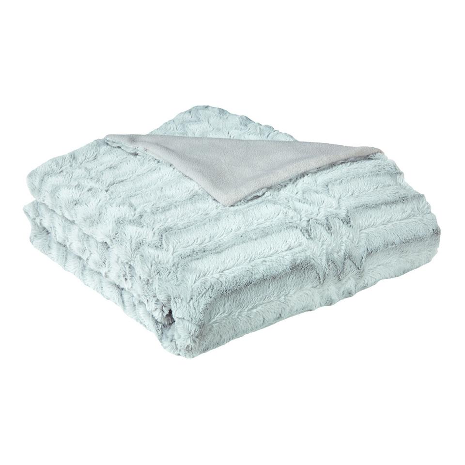Plaid fausse fourrure Grizzly Gris 130 x 150 cm