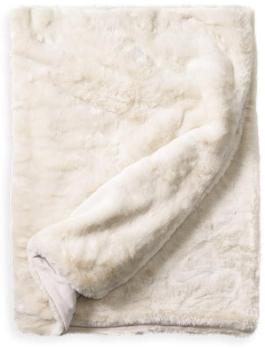 Plaid Fausse Fourrure LUXE Blanc cassé 130 X 180 c