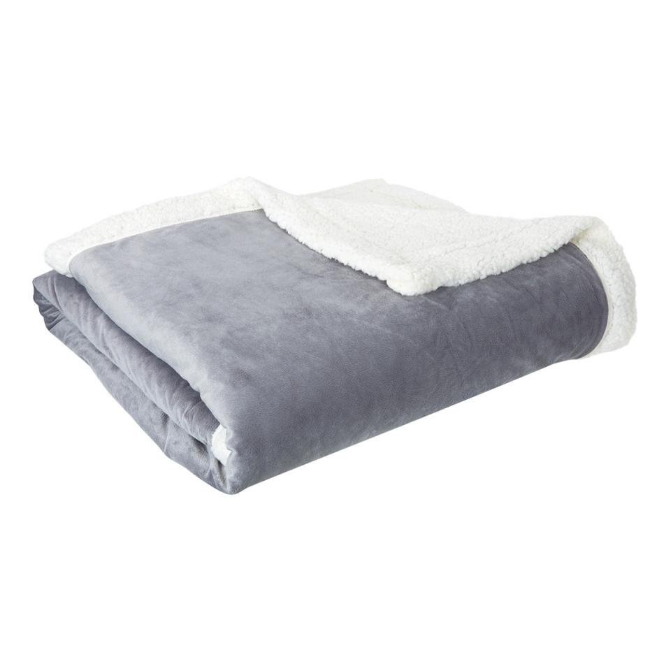 Plaid fausse fourrure Sherpa Gris 125 x 150 cm