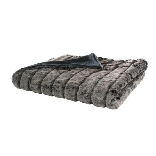 Plaid fausse fourrure Sioux Gris Anthracite 150 x