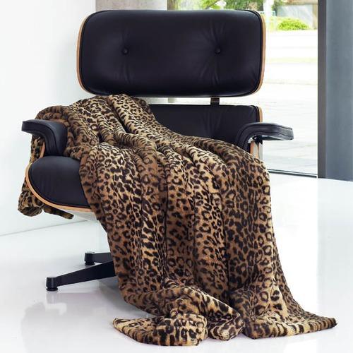 LEOPARD BEBE Plaid en Fausse Fourrure