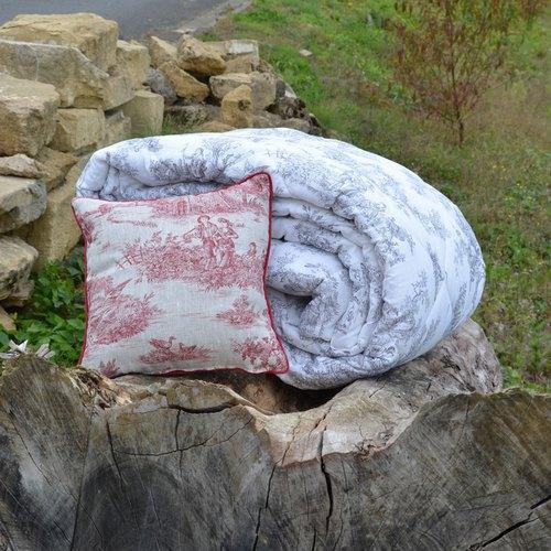 Couvre-lit en lin imprimé PASTORAL - Existe en 3 c