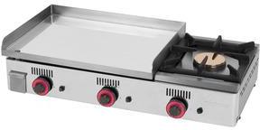 Plancha gaz avec plaque en ACIER RECTIFIE 12mm + R