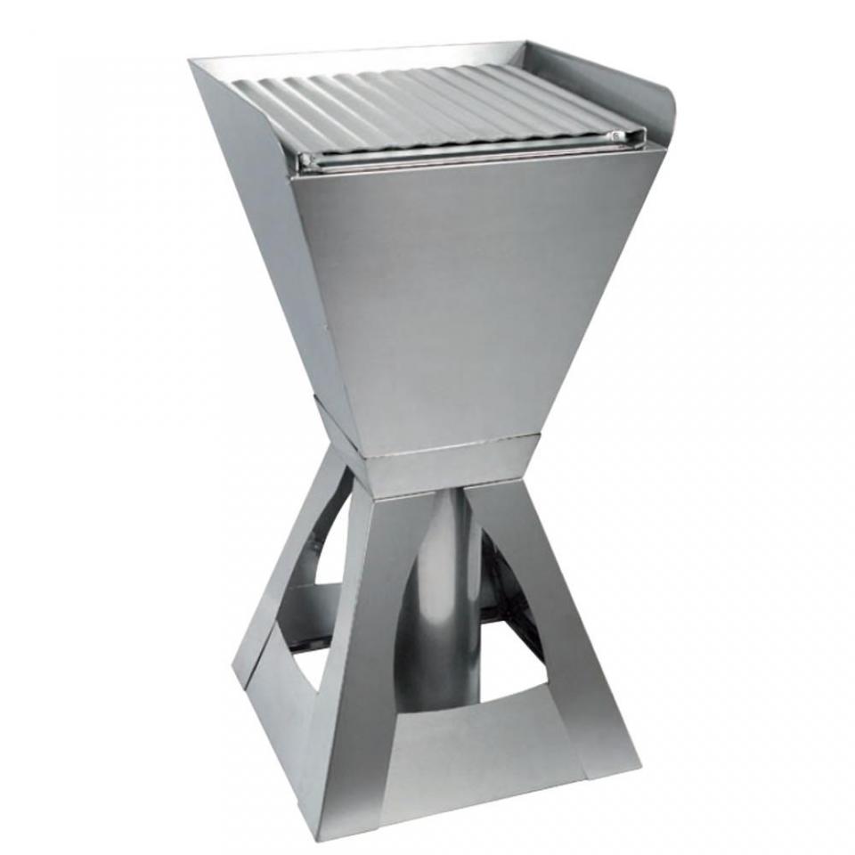 Plancha triangle à pyrolyse en inox 47x46xh94cm