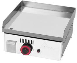 Plancha gaz avec plaque lisse en CHROME DUR 15mm S