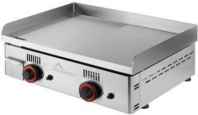 Plancha gaz avec plaque semi rainurée CHROME DUR 1