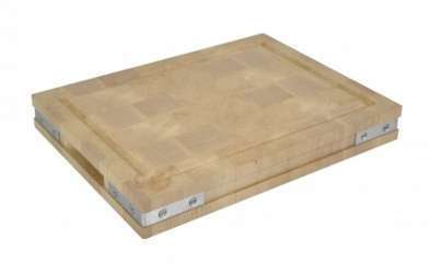 Billot à poser bois 45 cm avec equerres inox