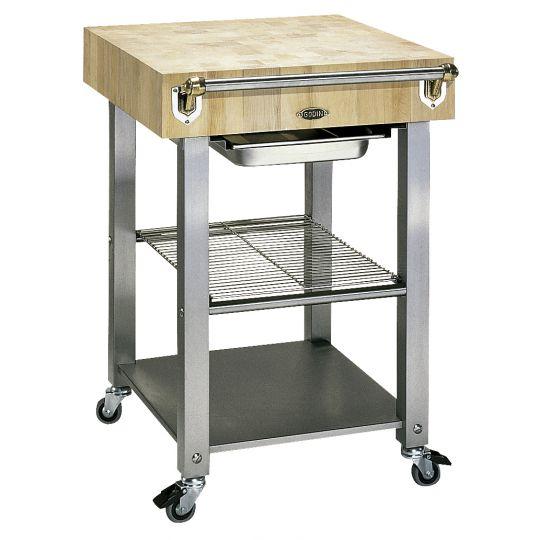 Billot sur meuble inox à roulettes GODIN