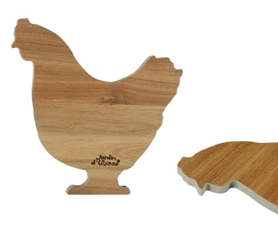 Planche à découper en chêne massif Poule Codette J