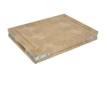 Billot à poser bois 40 cm avec equerres inox