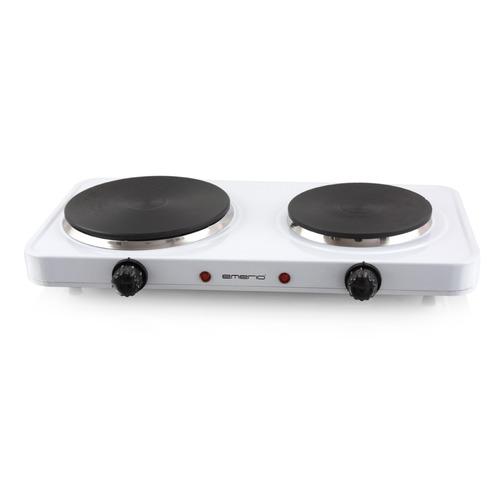 Emerio Plaque électrique double 2 500 W blanche HP