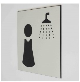 Plaque De Porte douche Femme Pictogramme - PVC -