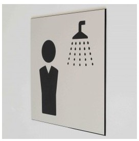 Plaque De Porte douche Homme Pictogramme - PVC -
