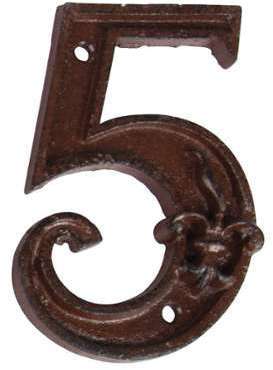 Numéro de maison en Fonte 5 11,4x7,1x1cm