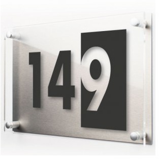 Plaques de maison PLEXIGLAS + ALUMINIUM BROSSE