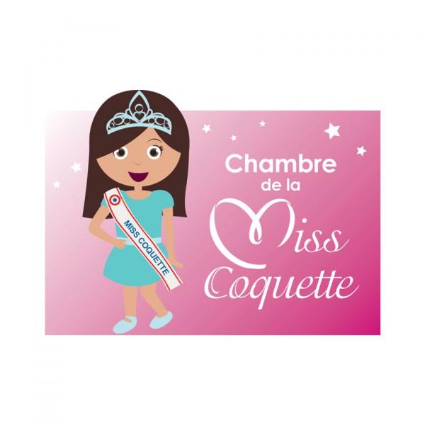 Plaque de porte Miss coquette Plaque de porte Miss coquette