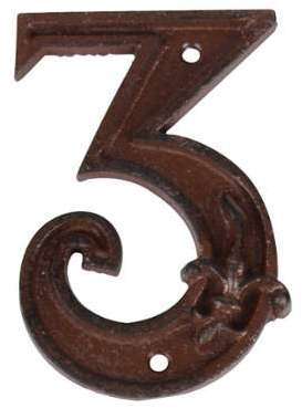 Numéro de maison en Fonte 3 11 4x7 5x1cm Numéro de maison en Fonte