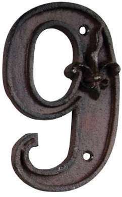 Numéro de maison en Fonte 9 11,4x7.2x1cm