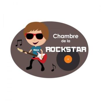 Plaque de porte Rockstar Garçon Plaque de porte Rockstar Garçon