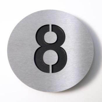 Radius - Numéro 8 - inox/noir/Ø10cm