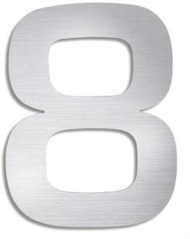 Signo - Numéro de maison de rue 8 - inox mat LxPxH Signo - Numéro de maison de