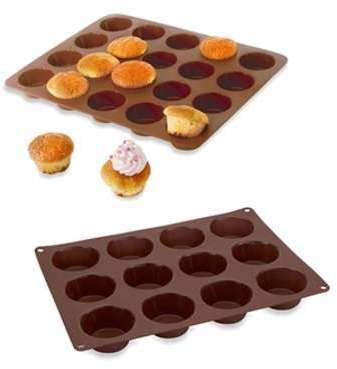 Lot de 2 Flexiplaques en silicone 12 muffins et 2