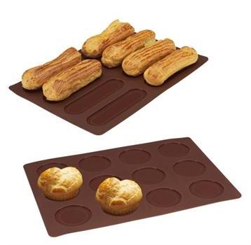 Lot 2 Flexiplaques silicone 8 éclairs et 12 choux