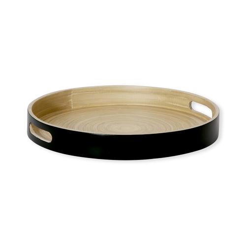 Plateau rond en bambou noir 30cm