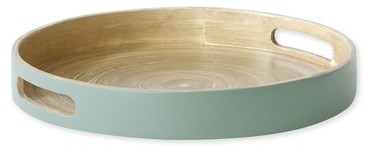 Plateau vert deau en bambou D.30cm