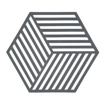 Dessous de Plat Design Hexagone Silicone Gris Fonc