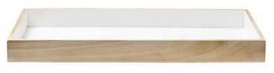 Plateau rectangulaire en bois naturel et blanc Blo